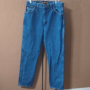 Wrangler Men's Flame Resistant Blue Jeans Size 34 X 34